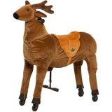 animal riding Reittier Elch „Rudi“ Medium/Large 5-8 Jahre braun, Sattelhöhe 69 cm, mit Rollen) ARR008M