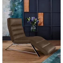 W.Schillig Relaxliege daily dreams Leder/Polyester 75 x 91 x 170 cm braun mit Kissen