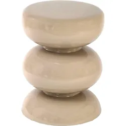 Beistelltisch PAROLI, beige (creme, creme, creme), B:36cm H:46cm T:36cm, Tische, glänzende Pulverbeschichtung