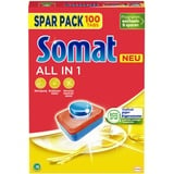 Somat All in 1 Spülmaschinen Tabs (100 Tabs), Geschirrspül Tabs für strahlende Sauberkeit auch bei niedrigen Temperaturen, kraftvoll gegen Eingetrocknetes