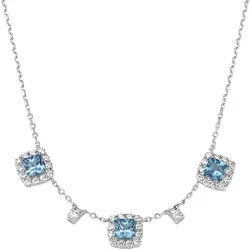 Giorgio Martello Milano Collier Ziersteine, Zirkonia weiß, Silber 925 Blau 