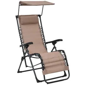 vidaXL Liegestuhl Klappbar Textilene Taupe