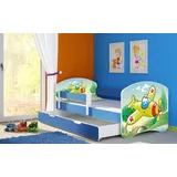 luxusbetten24 Kinderbett Dream, mit verschiedenen Motiven blau 80 cm x 180 cm