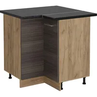 Vicco Eckunterschrank R-Line, Edelgrau/Goldkraft Eiche, 75.6 cm, AP Anthrazit