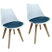 Hti-Living 2er Set Design-Stühle mit Sitzpolster Esszimmerstühle im skandinavischen