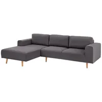 Ecksofa HOME AFFAIRE "Lasse L-Form", grau (anthrazit), B:273cm H:90cm T:167cm, Struktur fein( 100% Polyester);Filzoptik (100% Polyester);Luxus-Microfaser (100% Polyester), Sofas, Ecksofa, im scandinavischen Stil mit Holzfüßen