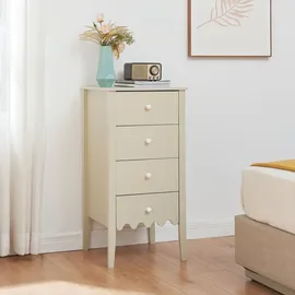 [en.casa] Kommode Luspoo mit 4 Schubladen 82 x 40 x 40 cm Cremeweiß