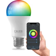 Calex Smart WLAN Lampe, E27, RGB Glühbirne, App-Steuerung, 16 Millionen DIY-Farben, mit Alexa SprachSteuerungg und Google Home