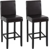 MCW Barhocker Vicenza 2er-Set Holz Leder 2er Set Braun