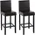 MCW Barhocker Vicenza 2er-Set Holz Leder 2er Set Braun