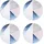 Creative Tops Geometric Palette Bedruckte, runde Getränkeuntersetzer mit Korkrückseite, 12 cm – Blau/Grau (4er-Set)