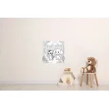 Queence Wandsticker QUEENCE "Tiger und Elefant", weiß, B:45cm H:45cm, Vinyl, Wandtattoos, DIY-Wandsticker zum Bemalen