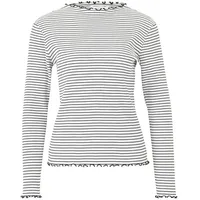 Cartoon Langarm-Shirt mit Kragen Weiß/Schwarz | 38