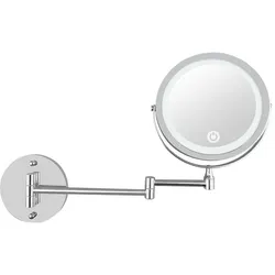 UNIQ Kosmetikspiegel mit LED-licht und ausziehbarem Arm   Silber 
