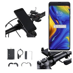 K-S-Trade für Xiaomi Mi Mix 3 5G Smartphone-Halterung, (Handyhalterung das Fahrrad Halter Lenkstange Fahrradhalterung) schwarz