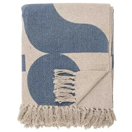 Bloomingville Agno Plaid 130 x 160 cm Blau/Beige