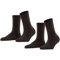 Esprit Damen Socken Uni 2-Pack W SO Baumwolle einfarbig 2 Paar, Braun (Dark Brown 5230), 39-42