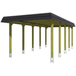 SKANHOLZ Carport »Spreewald«, BxT: 345 x 741 cm, Firsthöhe: 241 cm, farbbehandelt - braun