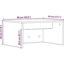 vidaXL Wandtisch Beton 60 x 45 x 30 cm grau