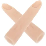 SHERCHPRY 2 Stück Silikon üben Finger Nagel Übungsfinger Nagelfinger üben Nagel Finger Praxis Übungsfinger aus Silikon Nagelhand üben Fingermodell aus Silikon Kieselgel Beige