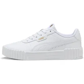 Puma Carina 3.0 Leder Sneaker Damen 01 white/gold 36