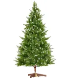 Tectake tectake® Weihnachtsbaum 180 cm, Weihnachtsbaum mit Spritzguss- und Spritzgussnadeln, beschneite Spitzen, formbar viel Volumen, klappbarer Baumständer aus Holz, 110 x