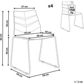Beliani Esszimmerstuhl 4er Set HARTLEY
