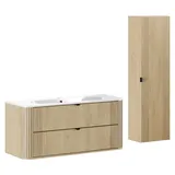 petits-meubles Waschtisch 80,2 cm 2 Schubladen 52 x 46 x 46,5 cm Braun