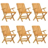vidaXL Gartenstühle 6 Stk. Klappbar 61x67x90 cm Massivholz Teak