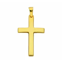Kreuzkette ADELIA ́S "Halskette - Kreuzkette mit Kreuz Anhänger aus 585 Gold", gold, Halsketten, Damen, Gelbgold 585 Gold, Gelbgold 585, Gold, Kreuzkette, Schmuckset mit bis 45 cm stufenlos verstellbarer 925 Silber Halskette