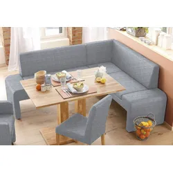 Eckbank HOME AFFAIRE "Bologna", grau (grau (fantasy 8202)), B:200cm H:84cm T:160cm, Sitzbänke, in 2 Größen (langer Schenkel 180 oder 200 cm), verschiedene Qualitäten