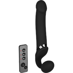 Vibrating Bendable Strap-On - Size L, 34 cm, schwarz