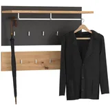 CARO-Möbel Wandgarderobe Bilbao Eiche/Grau