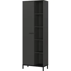 Aktenschrank GERMANIA "GW-Rovigo", grau (graphit), B:64cm H:190cm T:34cm, Holzwerkstoff, Metall, Schränke, Tür schließt nur 2/3 des Schranks