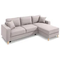 Ecksofa Lyon Stoff Beige Natur