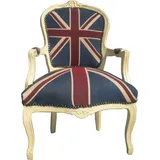 Casa Padrino Barock Salon Stuhl Union Jack Design creme