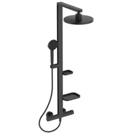 Ideal Standard Alu+ Duschsystem Thermostat mit Regen- & Handbrause Schwarz Matt