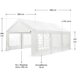 Juskys Partyzelt Gala 6 x 3 m Weiß