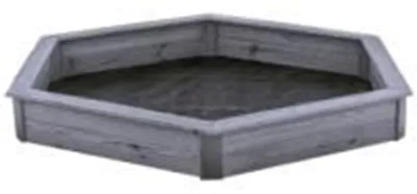 Sandkasten 6-eckig, grau, grundiert NORDIC PLAY