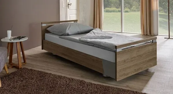 Komfortbett mit Pflegebett-Funktion Usedom 90x200cm Eiche ausziehbar und höhenverstellbar