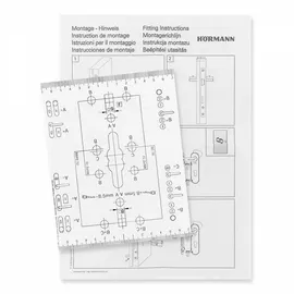 Hörmann FS Wechselgarnitur D-110 Kurzschild PZ, Gleitlager Knopf K-130, Edelstahl (Feuerschutz-Drückergarnitur für Feuerschutztür/Mehrzwecktür H8-5 / Quadro/MZ/OD) 454690