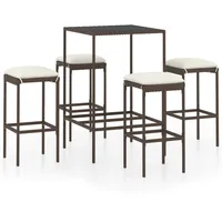 vidaXL Gartenbar-Set 5-tlg. Braun