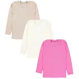 TupTam Mädchen Langarmshirt 3er Pack Langarm Unterhemden Basic Unterwäsche Shirts Unterhemd, Farbe: 3er Pack Pink/Ecru/Beige, Größe: 134 - 134