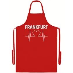multifanshop Grillschürze - Frankfurt - Herzschlag - Druck weiß - Schürze