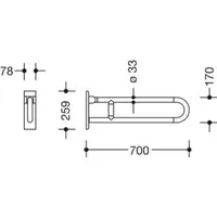 Hewi Stützklappgriff Serie 801 Wandstützgriff signalweiß