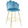 SalesFever Barhocker 2er Set Höhe 100 cm blau/goldfarben