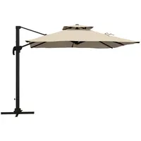 Outsunny Sonnenschirm Braun, Metall, 294x294 cm, Sonnen- - Sichtschutz,