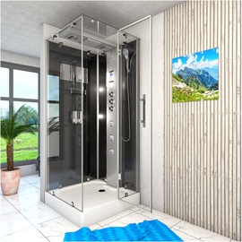 SeniorBad Dampfdusche Duschtempel Sauna Dusche Duschkabine D38-13R3 90x90cm ohne 2K Scheiben Versiegelung
