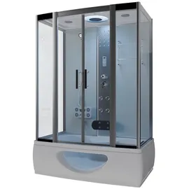 Tronitechnik IKARIA Komplettdusche mit Schiebetür 135 x 220 cm weiß Sicherheitsglas