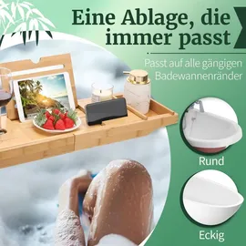 HEIMwert Badewannenablage Badewannentablett Ablage Badewanne - Extragroß mit ausklappbarem Ständer